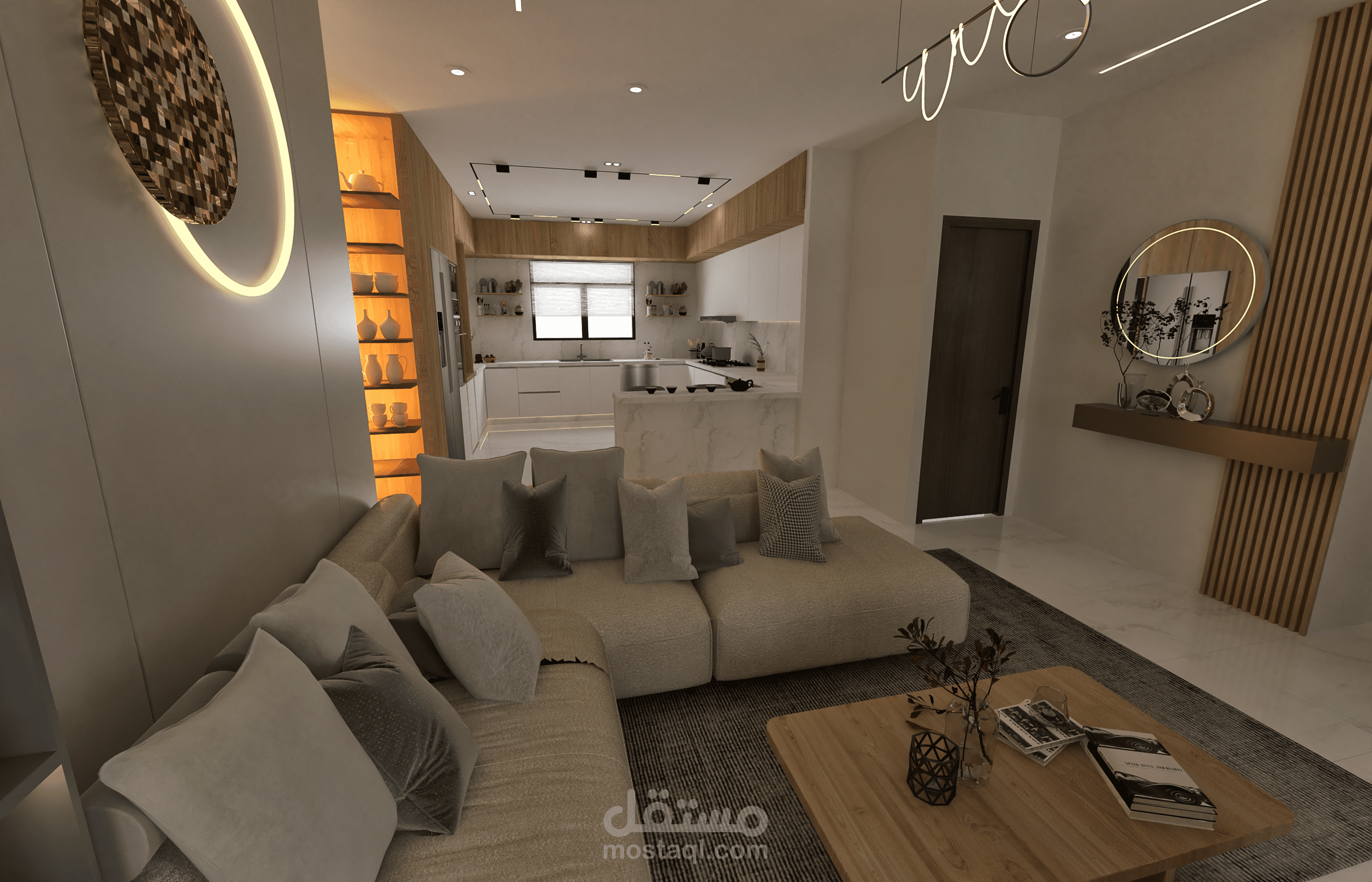 Living Room & American Kitchen