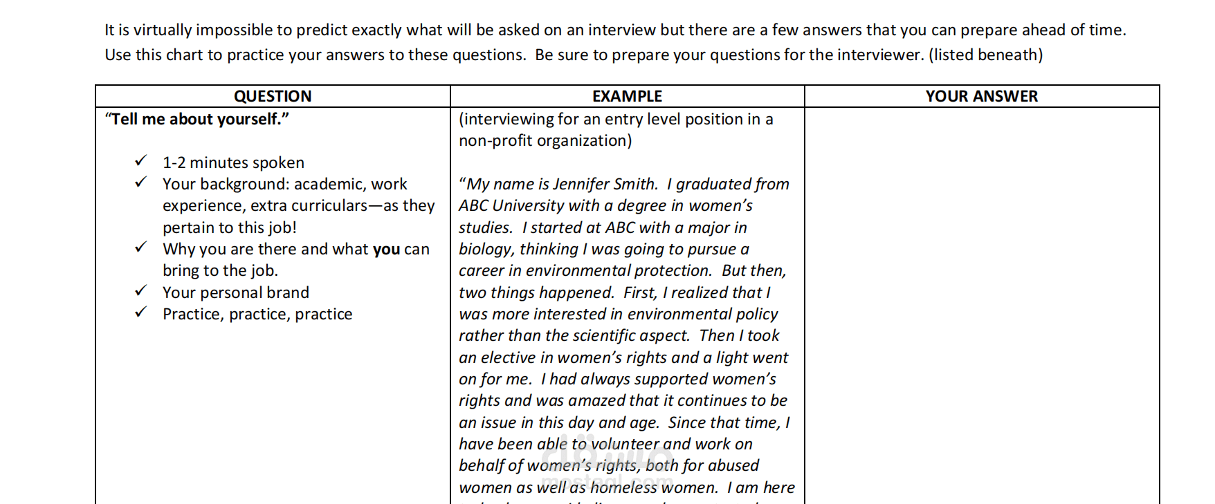 English mock interviews