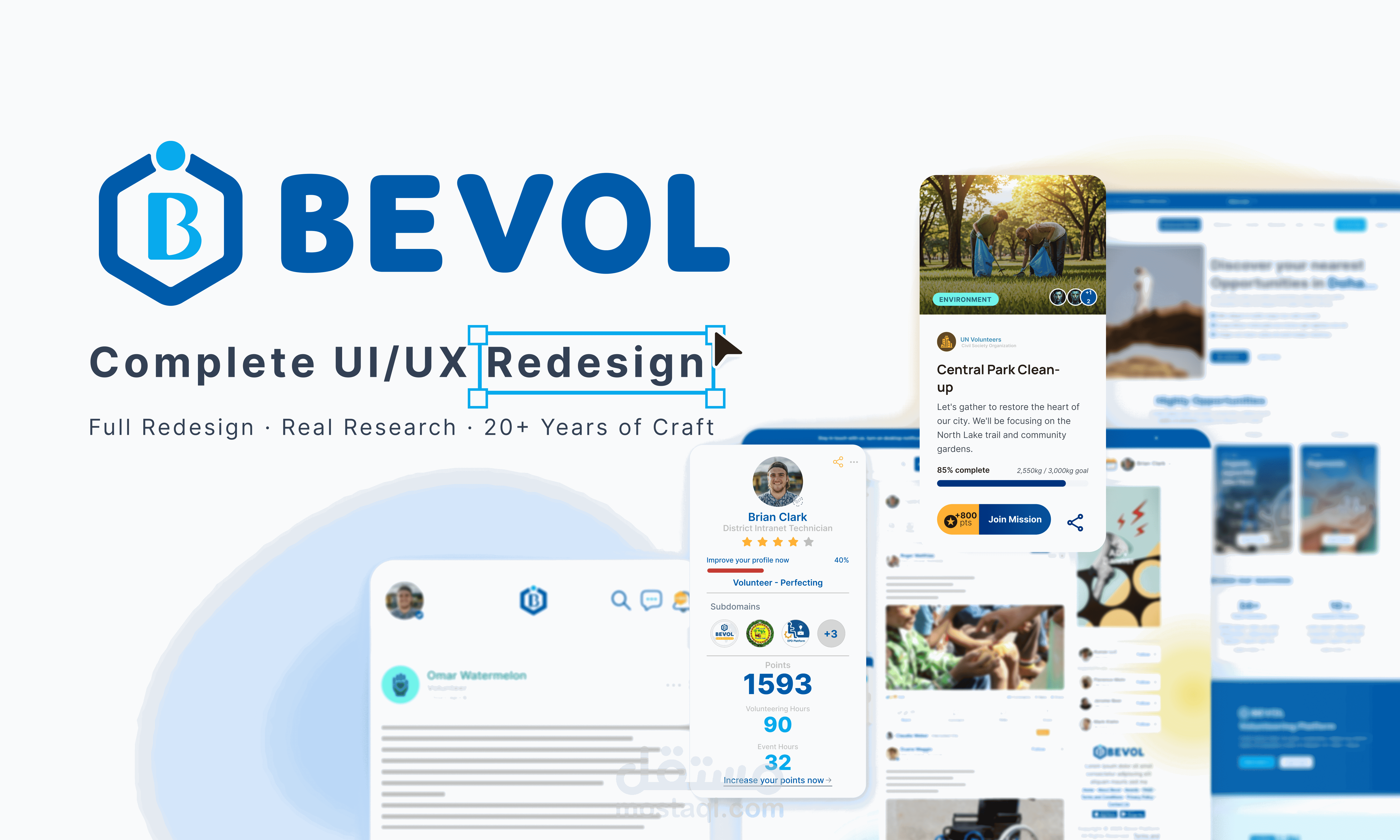 BEVOL — Complete UI/UX Redesign