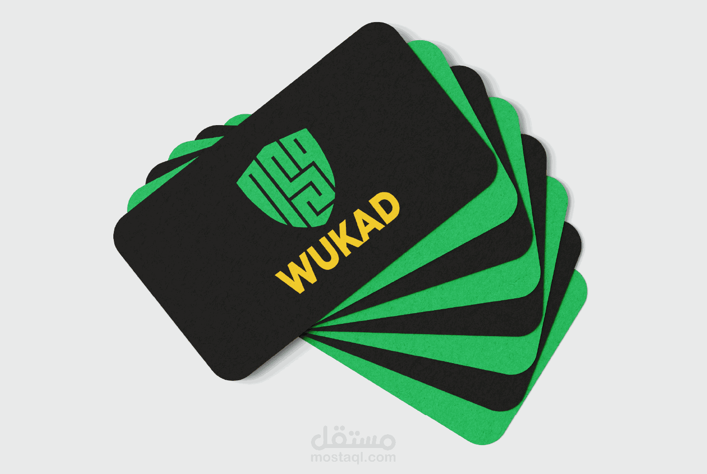 شعار بالخط العربي الكوفي التربيعي او الهندسي لشركة وساطة مالية Logo in square or geometric Kufic Arabic calligraphy for a financial brokerage company