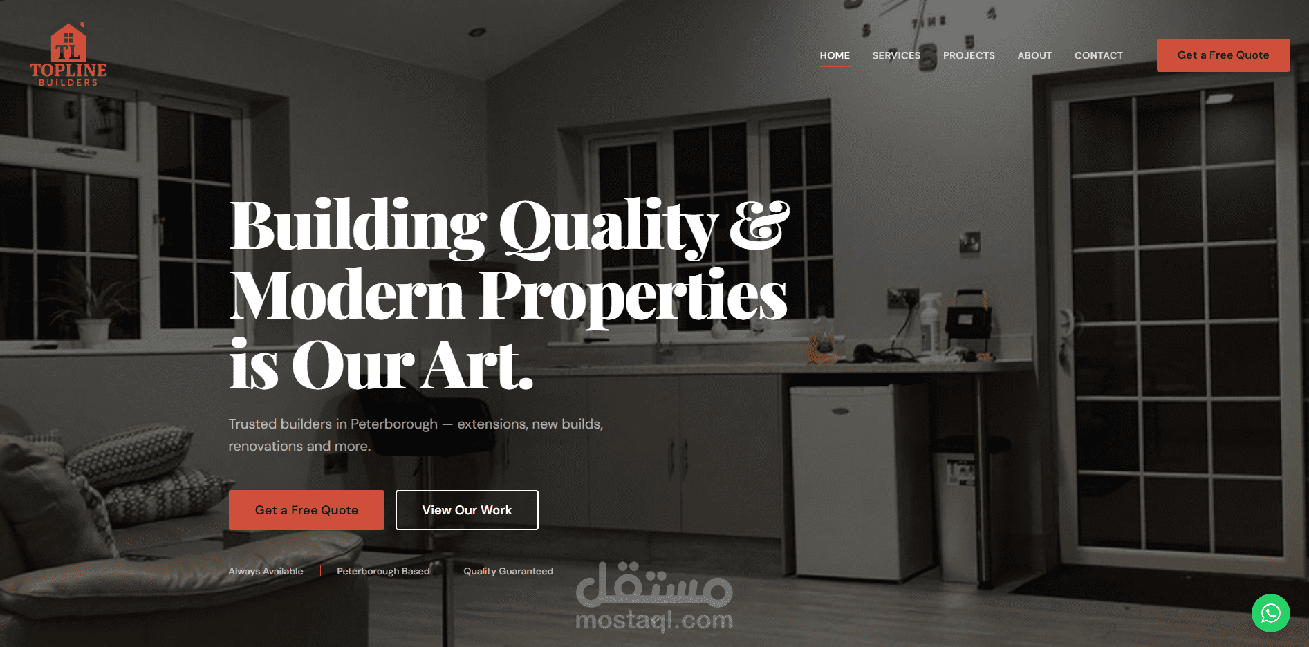 موقع شركة بناء احترافي - Topline Builders