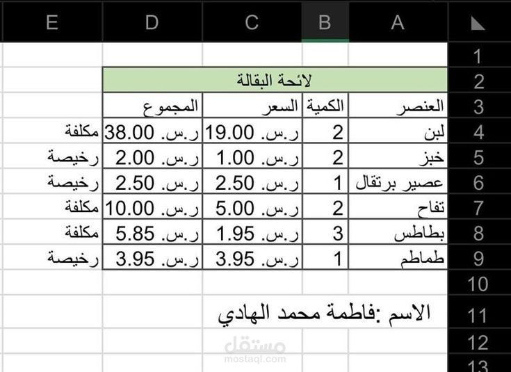 إدارة المصاريف الشهرية باستخدام Excel