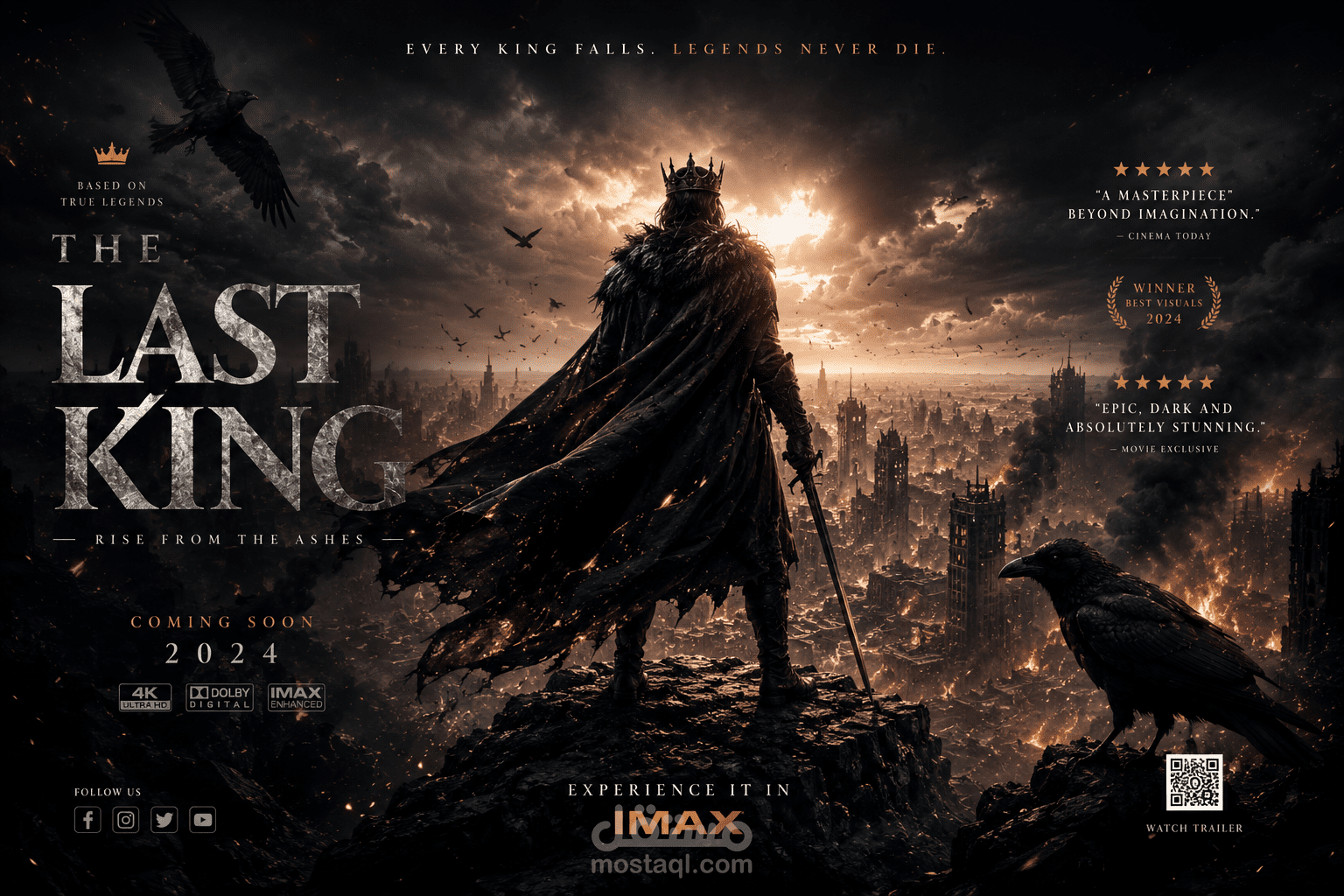 بوستر سينمائي ملحمي لفيلم THE LAST KING