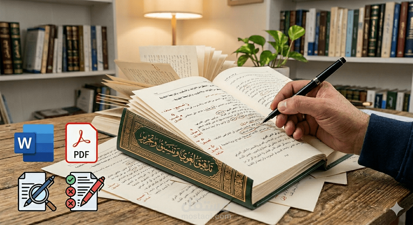 تدقيق لغوي ,تحرير وتنسيق ملفات وورد-pdf