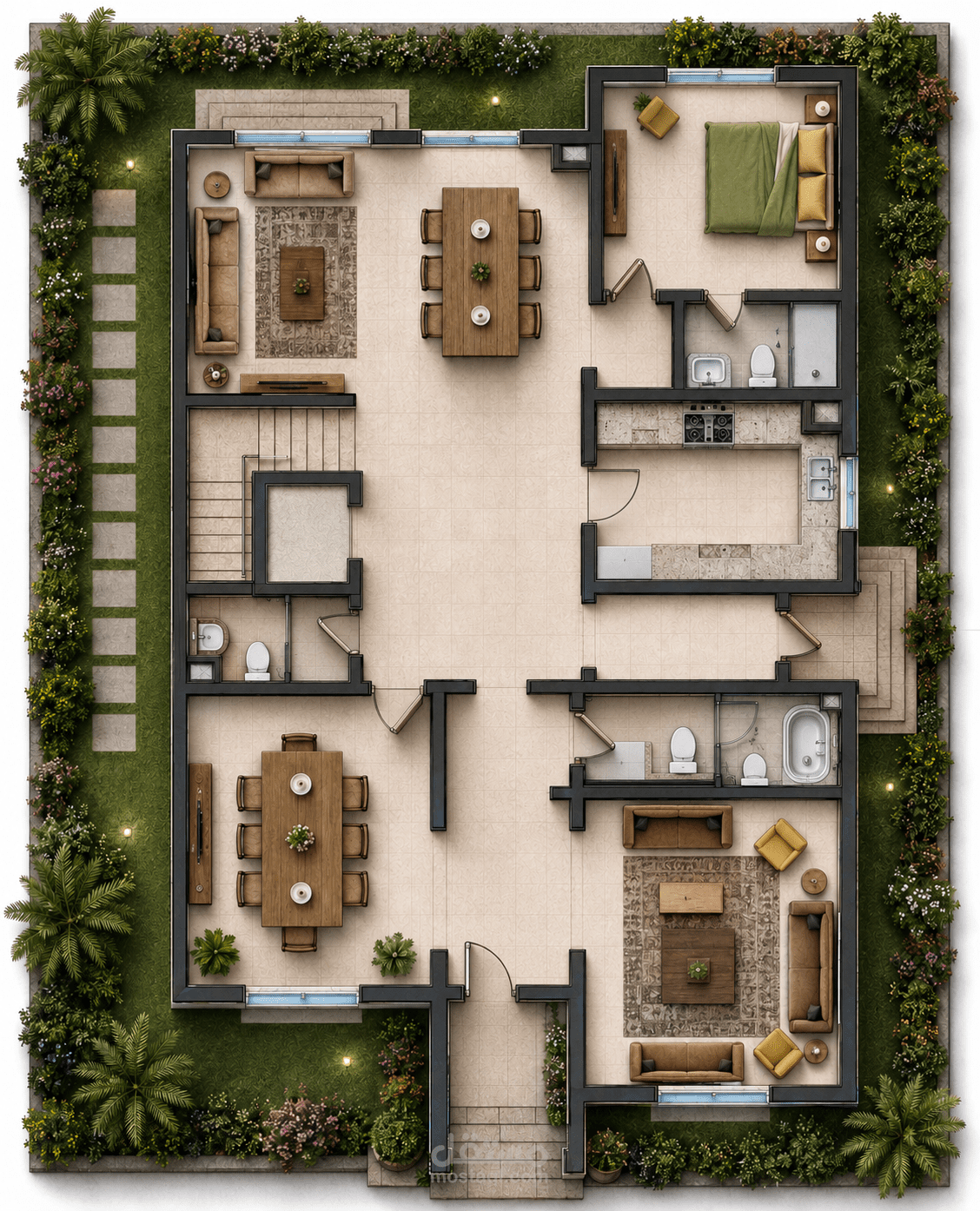 تصميم وفرش وحدة سكنية