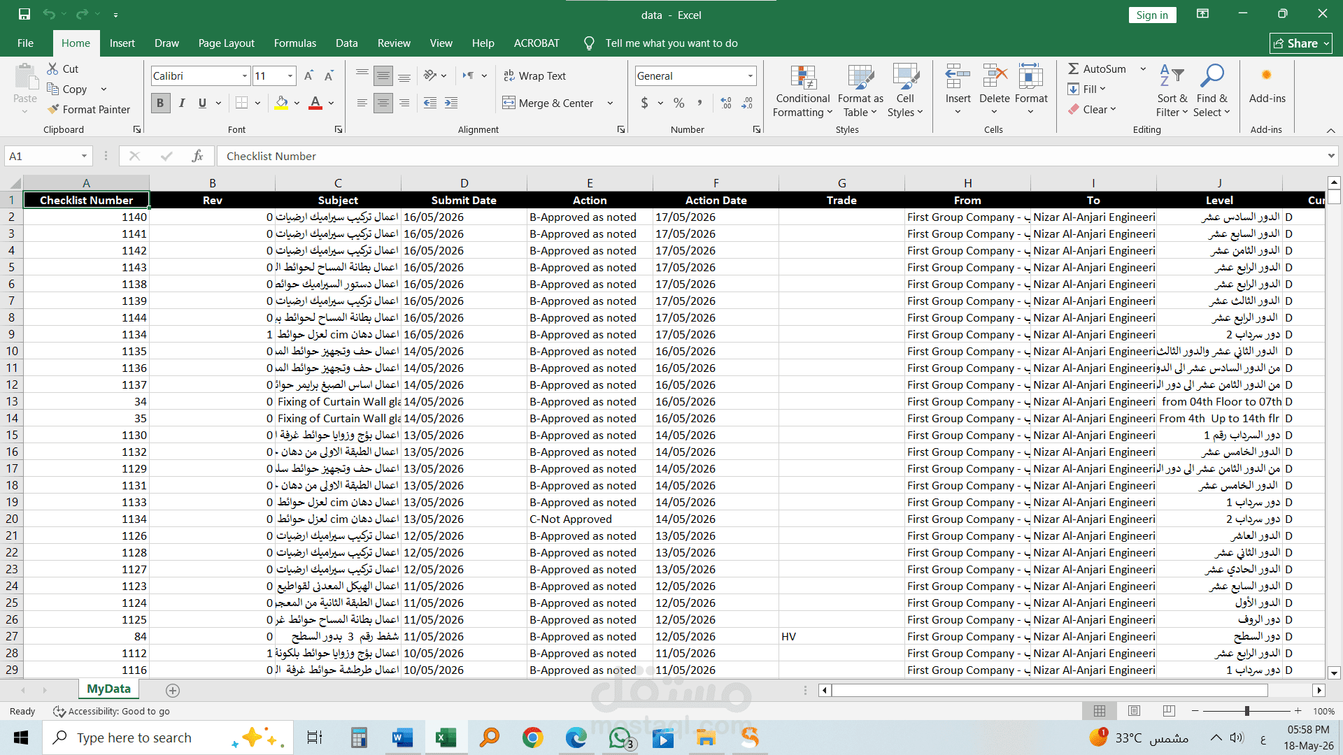 (Document Control Log