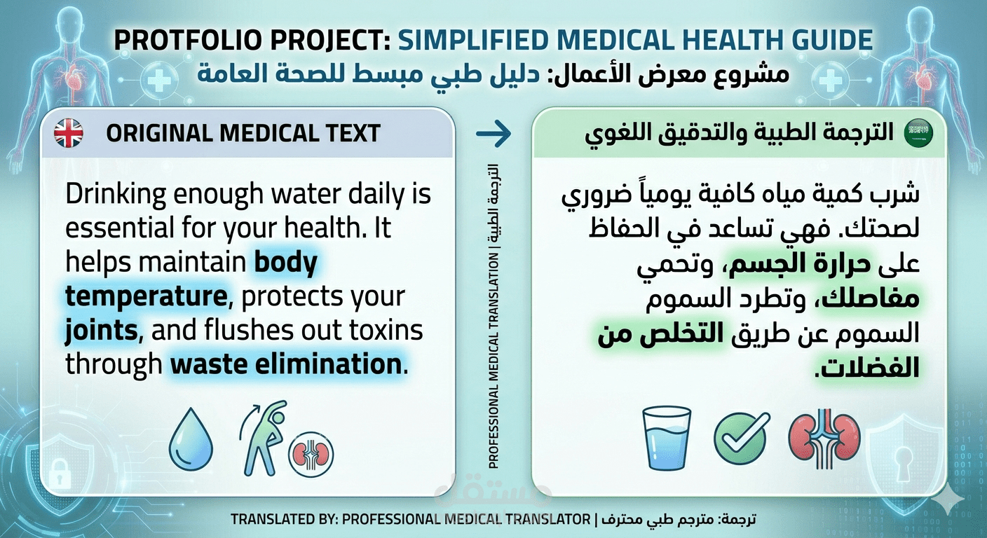 ترجمة وتنسيق دليل طبي مبسط للصحة العامة.