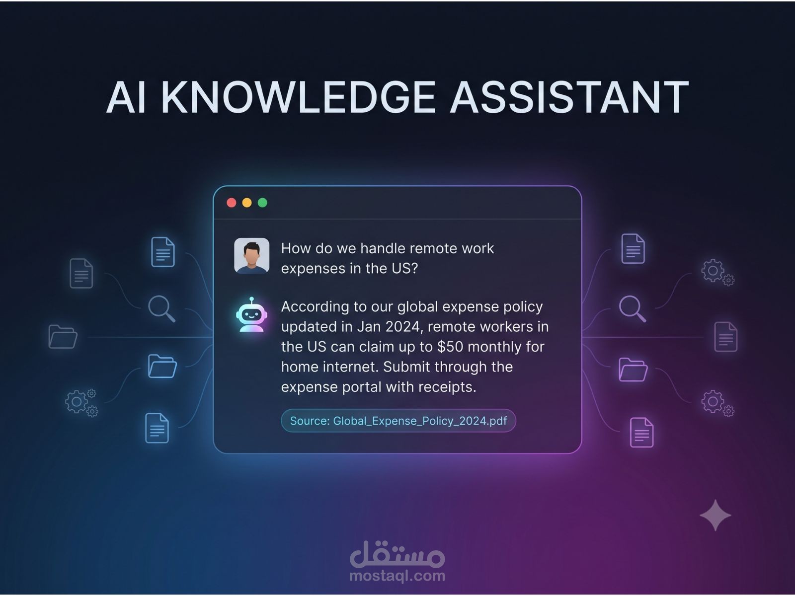 قاعدة معرفة ذكية (RAG) — مساعد يجيب على أسئلة فريقك من مستنداتكم داخل Slack