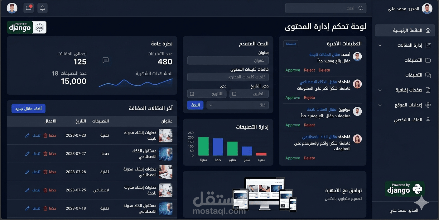 مدونة وموقع محتوى شخصي