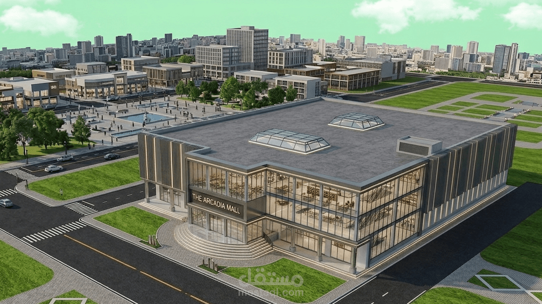 تصميم مول تجاري استثماري بمساحة 4000 متر مربع