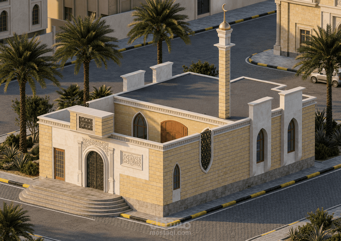 تصميم معماري لمسجد بالقفر بمساحة 160 متر مربع