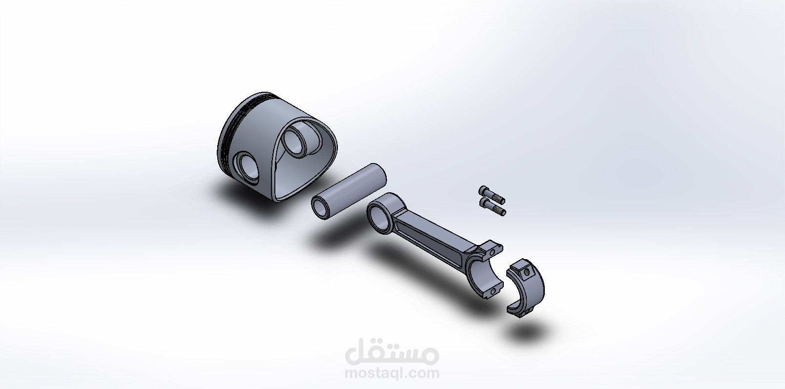 تصميم ونمذجة آلية المكبس وذراع التوصيل (Piston & Connecting Rod) في المحرك باستخدام SOLIDWORKS