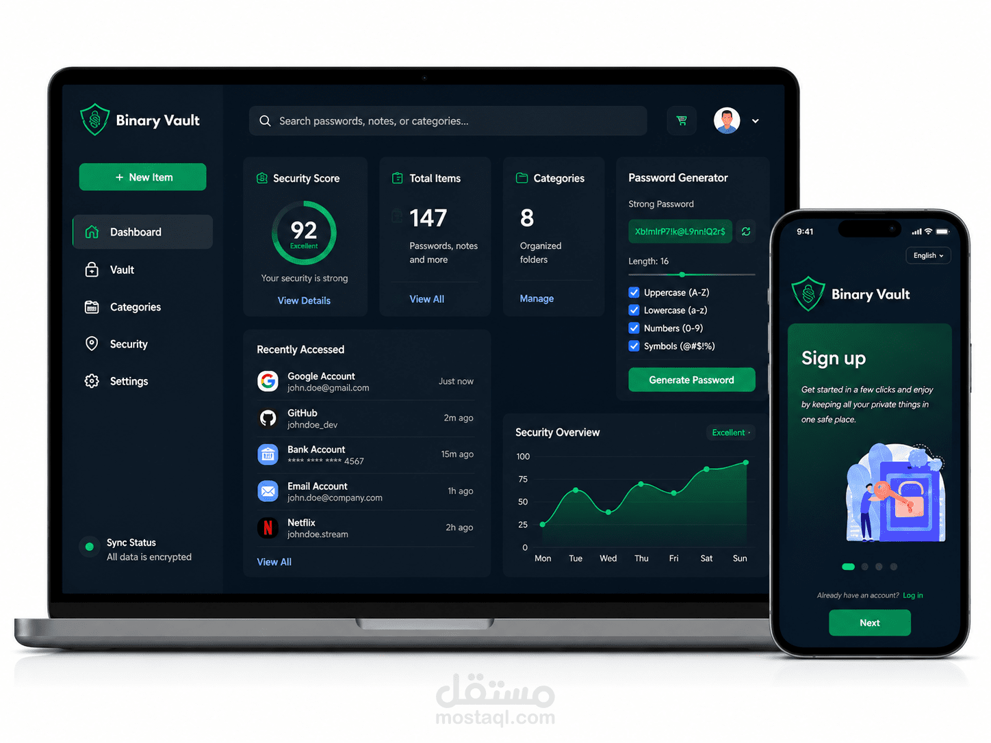 Binary Vault مدير كلمات المرور