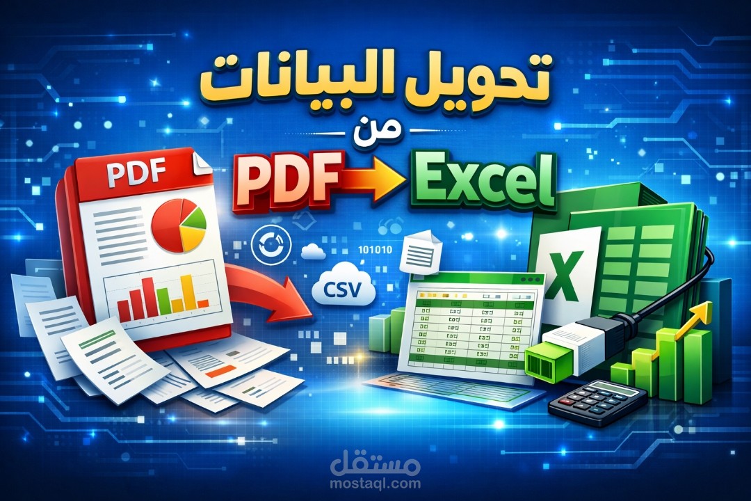 تحويل البيانات من PDF إلى Excel