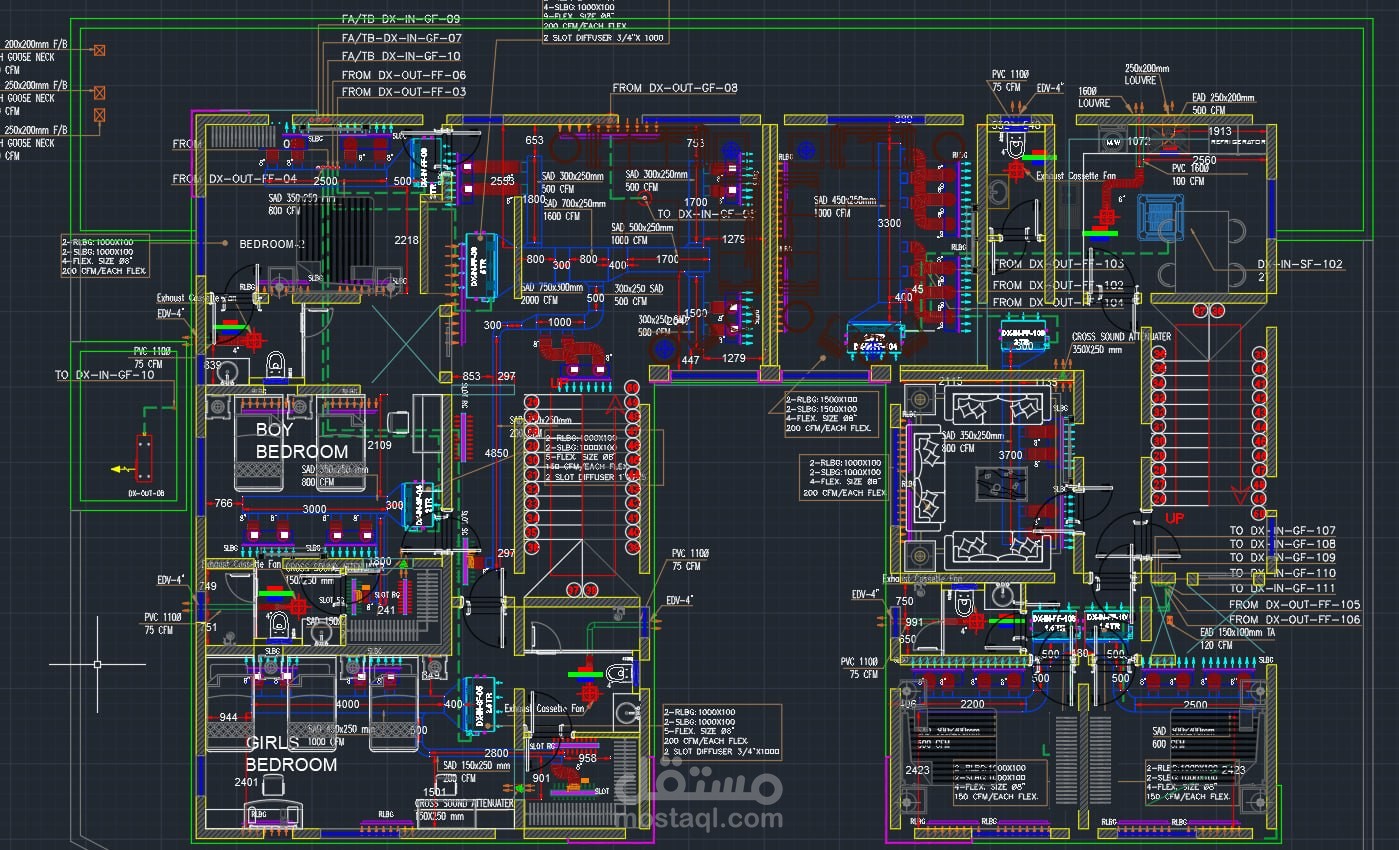 مخططات hvac ل فيلا سكنية