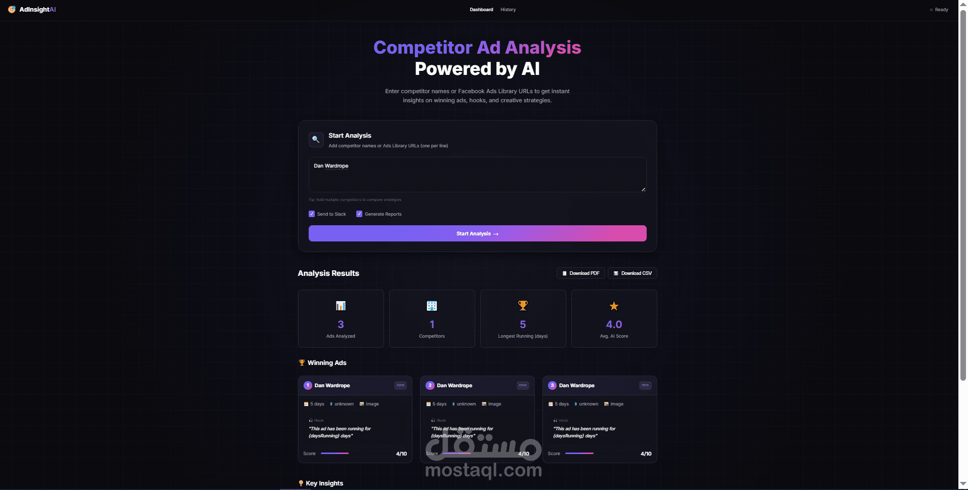 AI-Powered Ad Competitor Analysis Agent