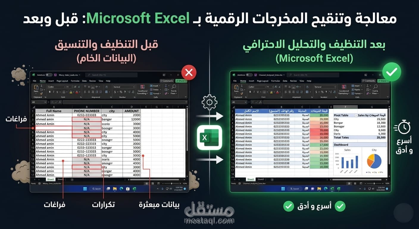 معالجة وتحليل بيانات المبيعات: من الفوضى إلى تقارير دقيقة لاتخاذ القرار
