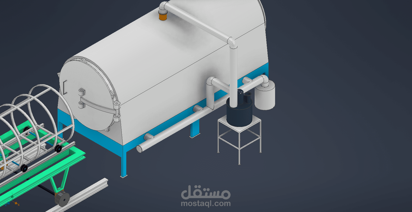 تصميم هندسي لفرن الفحم