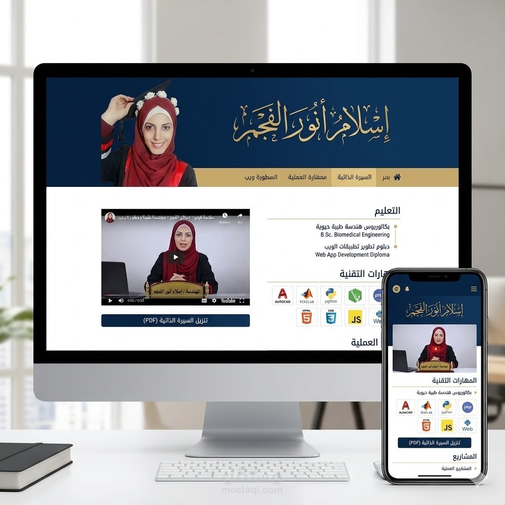 تصميم صفحة هبوط متجاوبة بالكامل (Responsive Landing Page) لشاشات الجوال واللاب توب