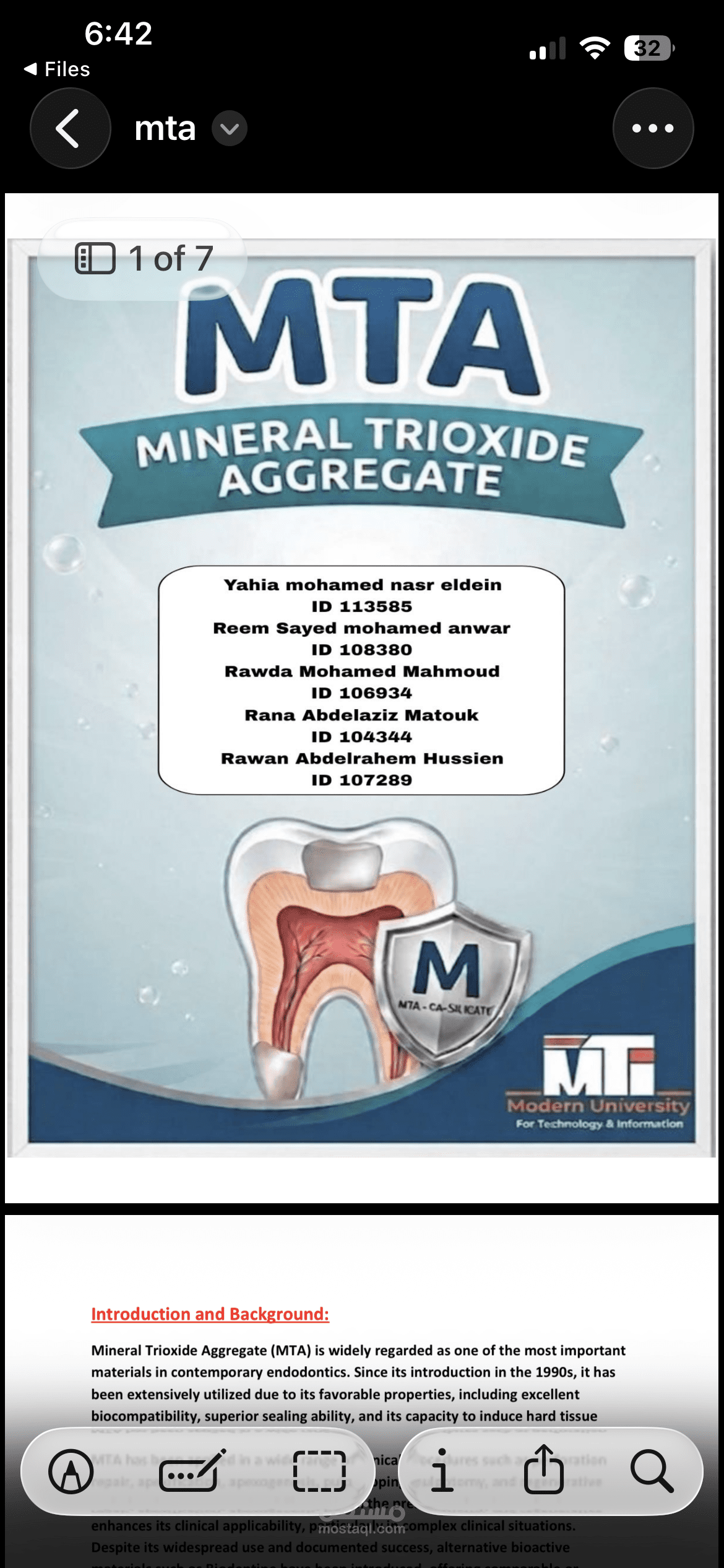 إعداد وتنسيق بروتوكول بحثي طبي في طب الأسنان (MTA vs Biodentine)