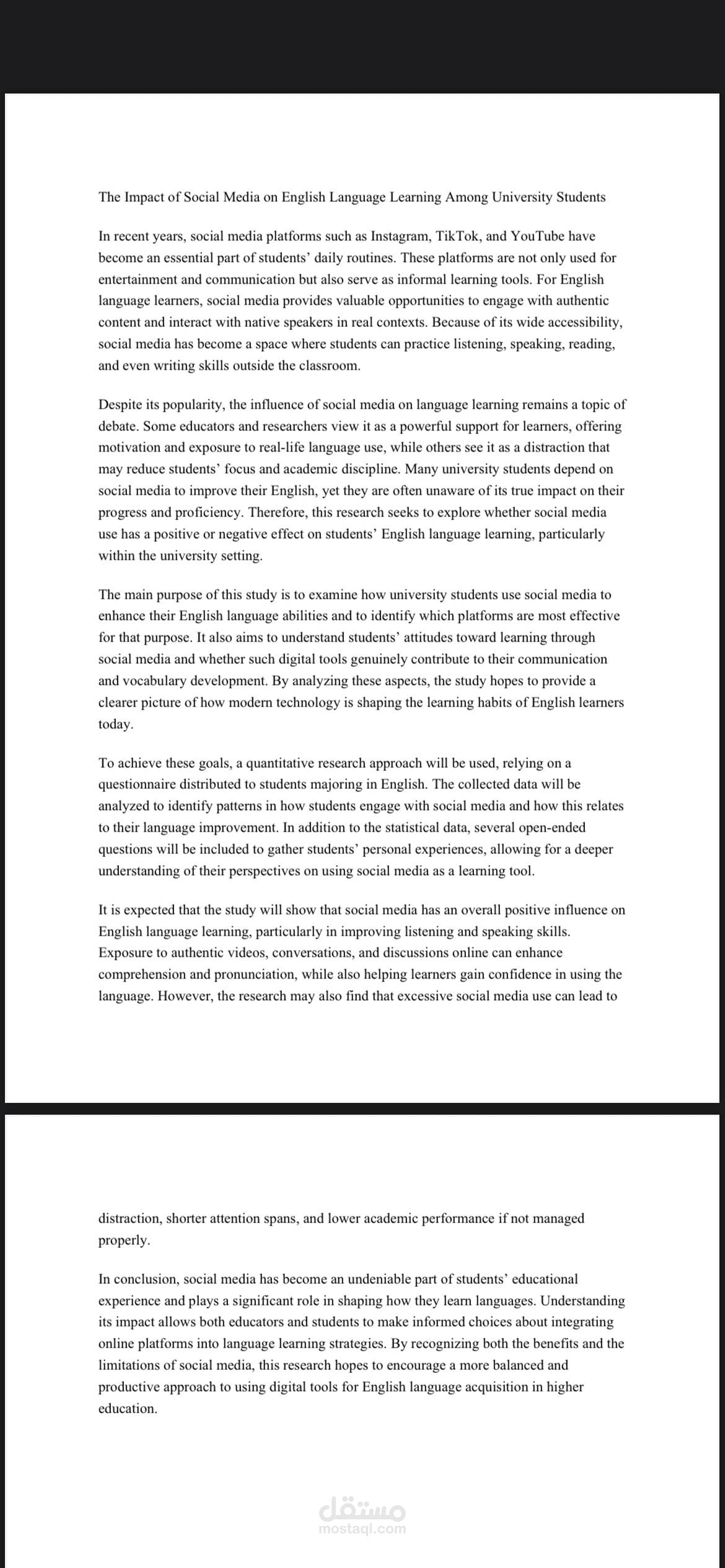 Research paper proposal