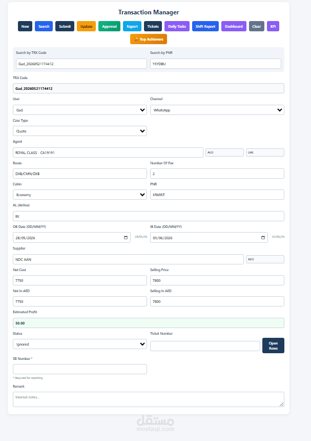 CRM & Sales Operations Management System for Travel Companies
