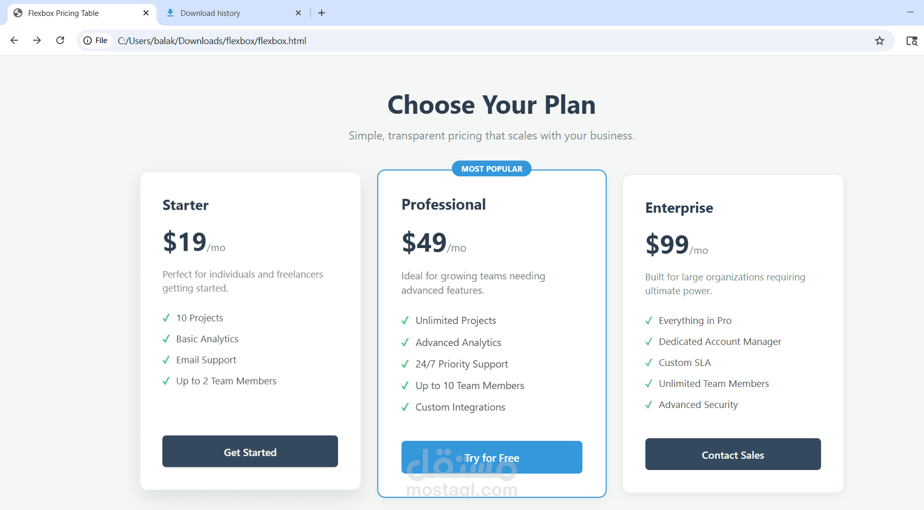 create flex box