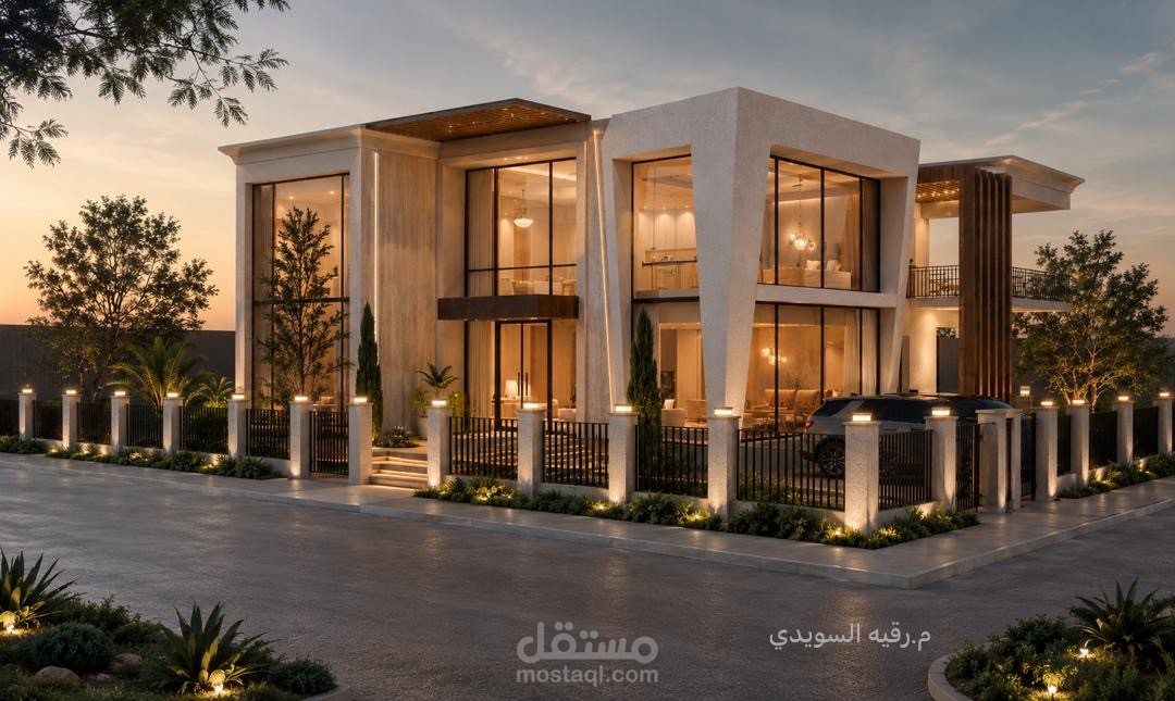 تصميم واجهه خارجيه لفله سكنيه