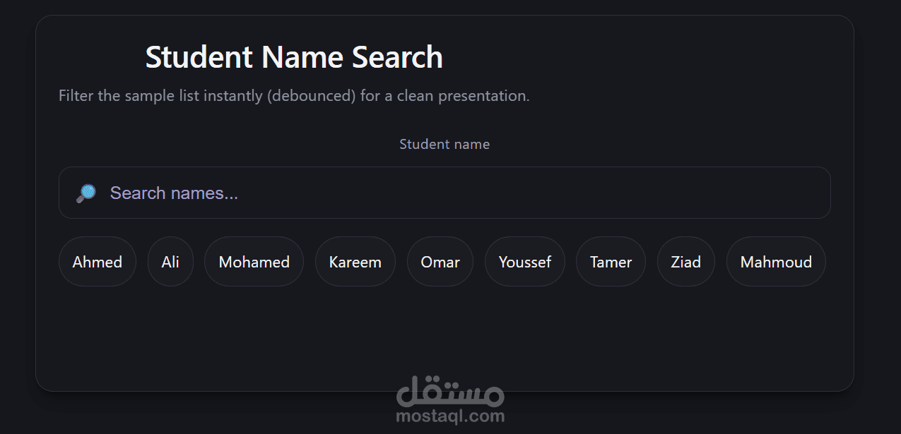 Live Search & Filter Application Using React.js