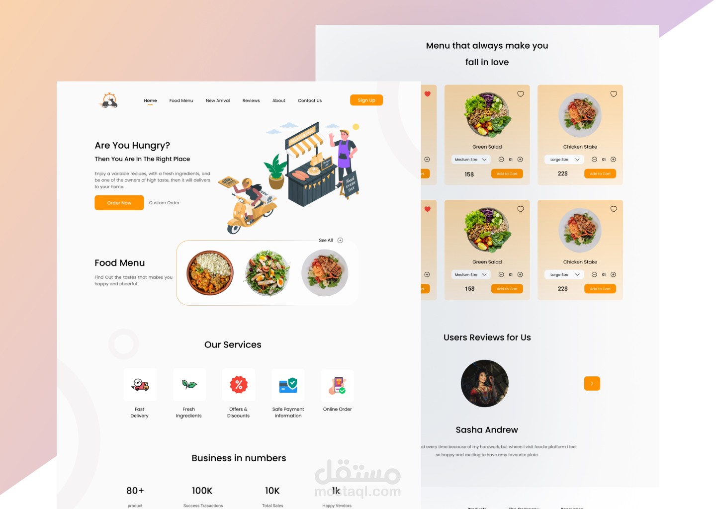 Food Delivery - landing page