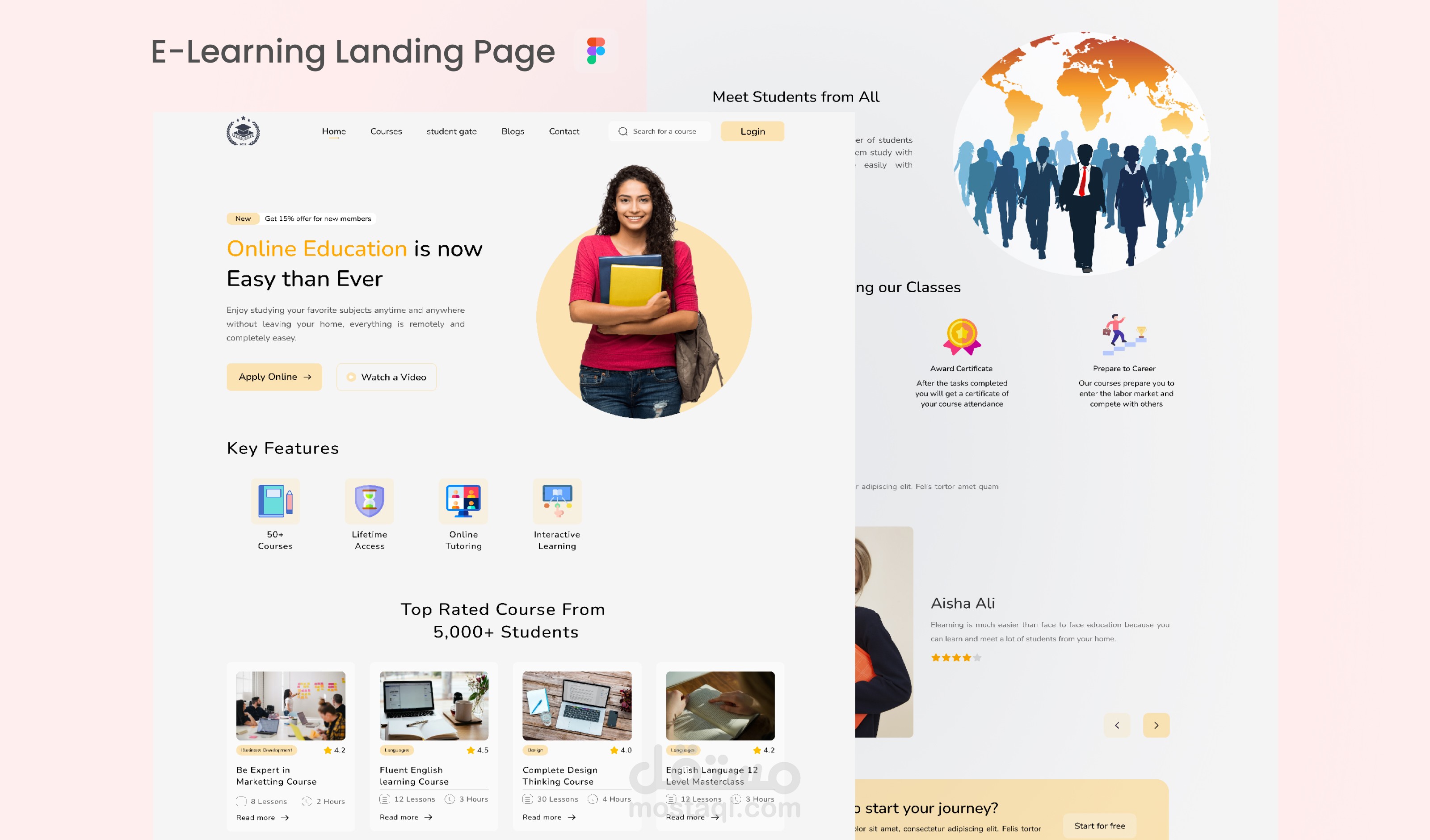 E-Learning - Landing Page
