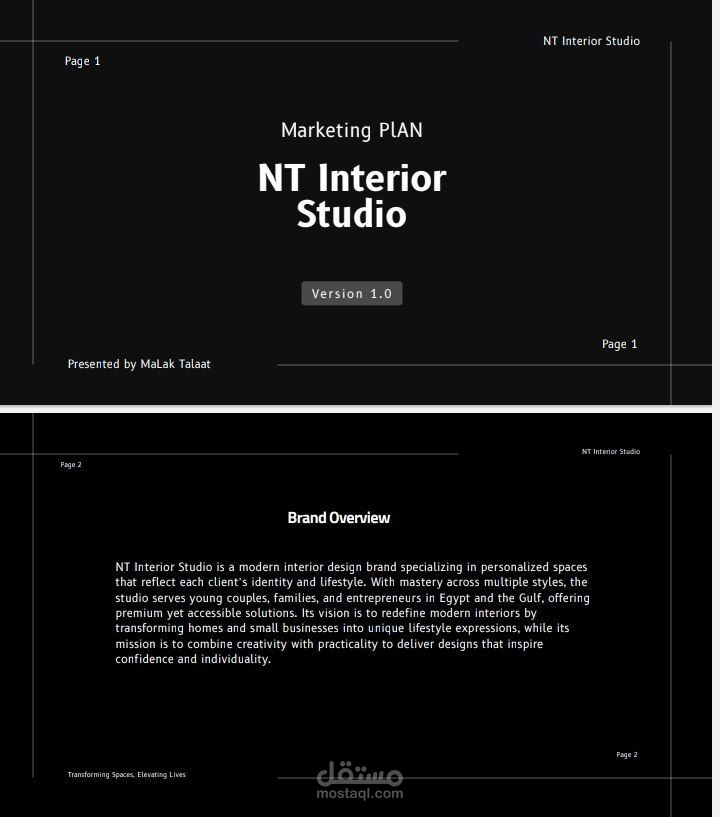 Marketing plan for NT interior studio