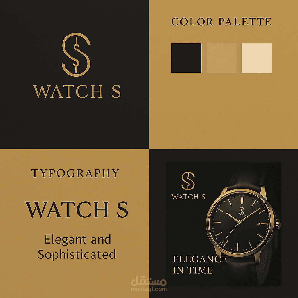 هوية بصرية لماركة ساعات فاخرة