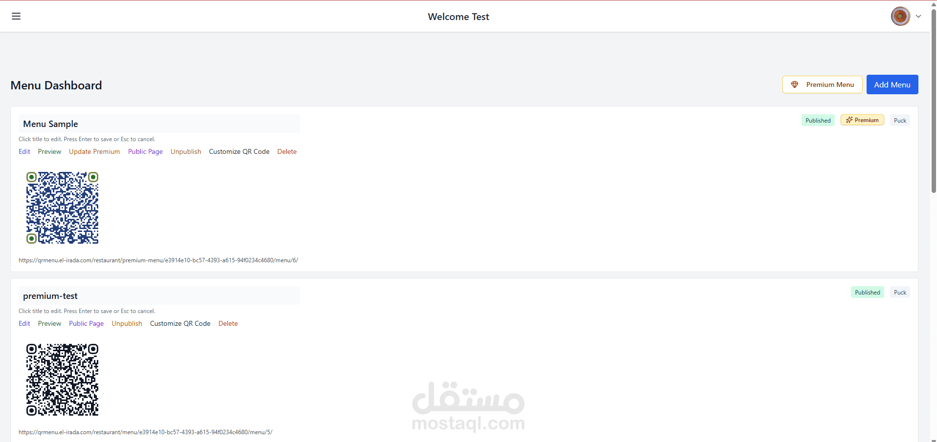 Restaurant Menu Builder
