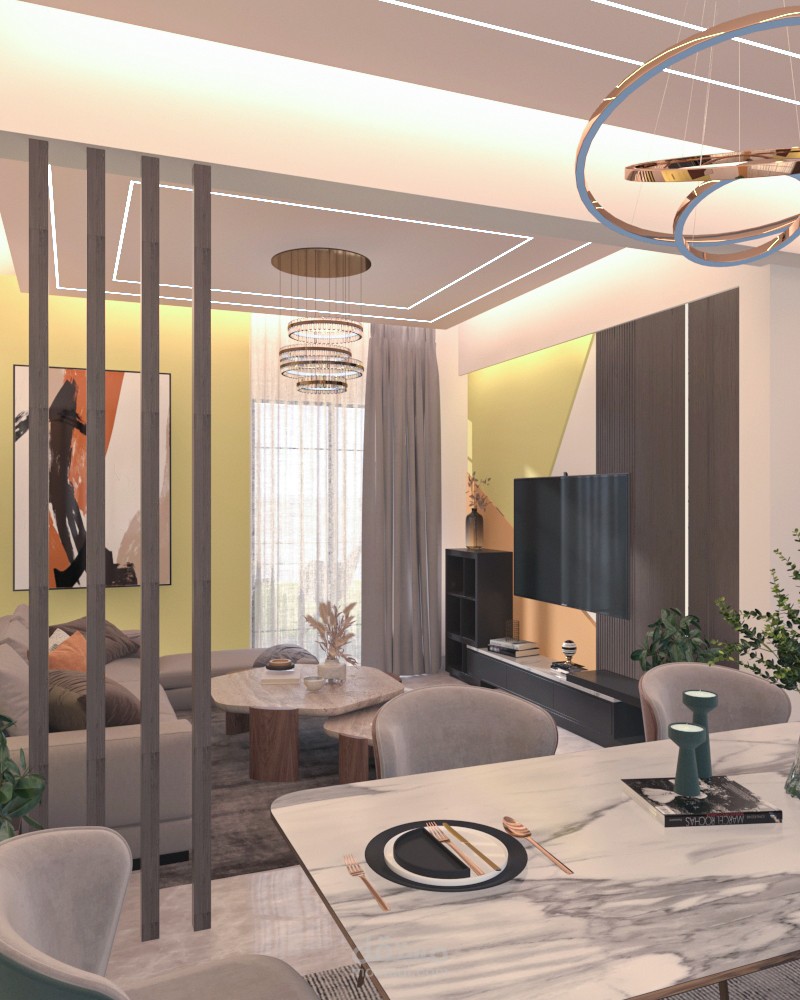 مشروع تصميم داخلي سكني عصري