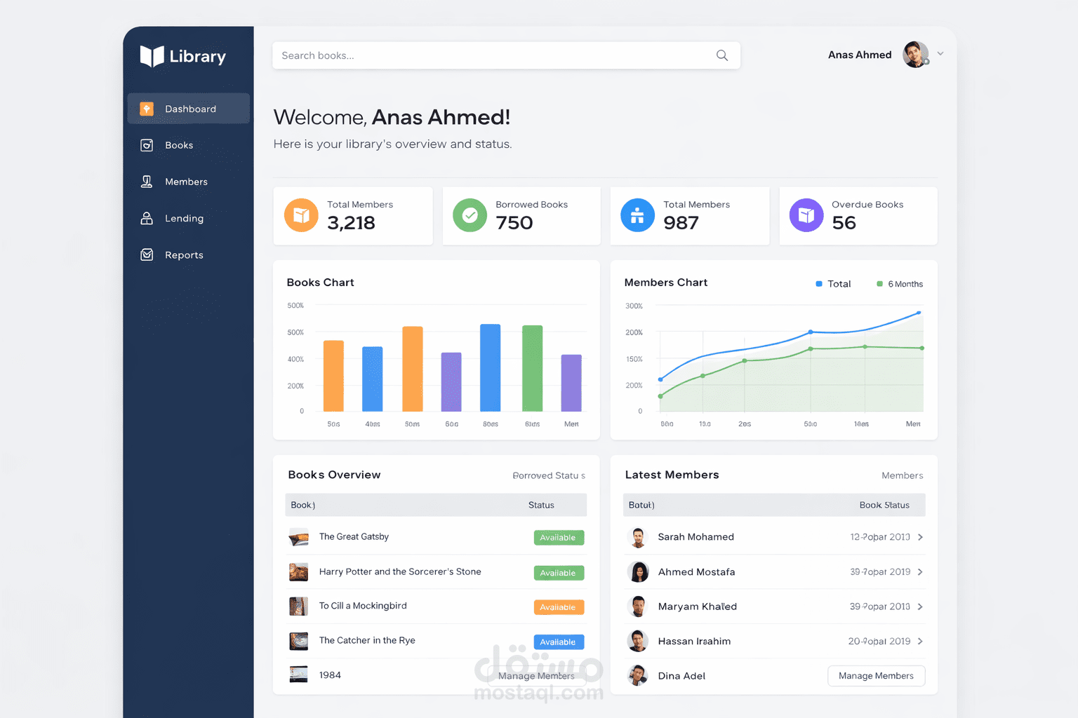 Smart Library Management Dashboard