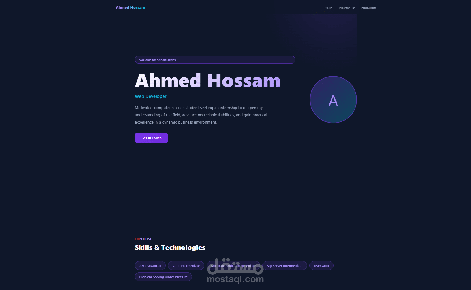 تصميم وتطوير موقع Portfolio احترافي لعرض الأعمال والخدمات