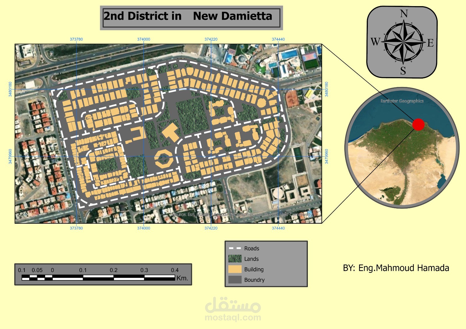 تصميم Layout ببرنامج Arc Gis Pro لمدينة دمياط الجديدة