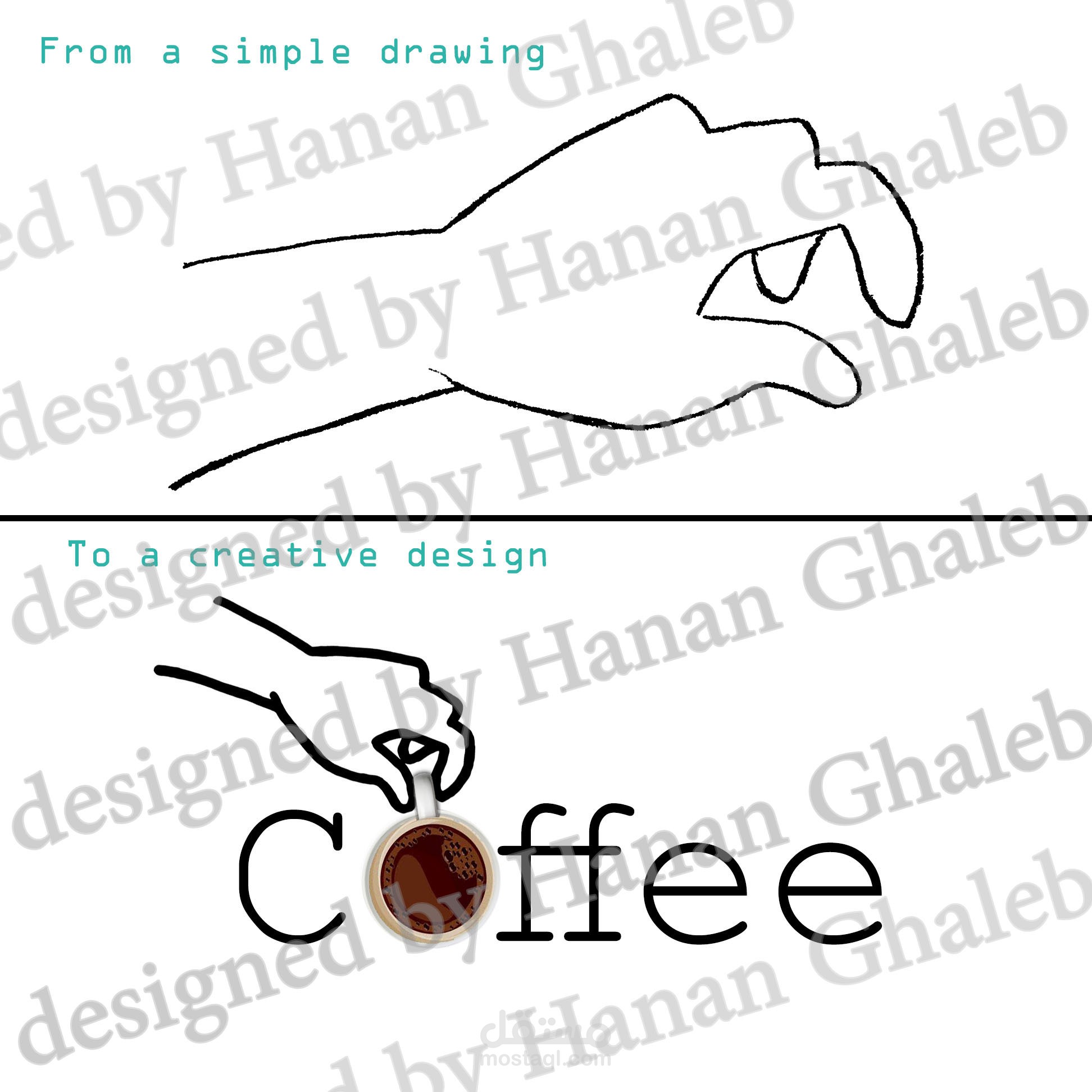 تحويل رسمة قمت بها إلى تصميم بسيط يمكن أن يوضع في التيشيراتات أو الاكواب