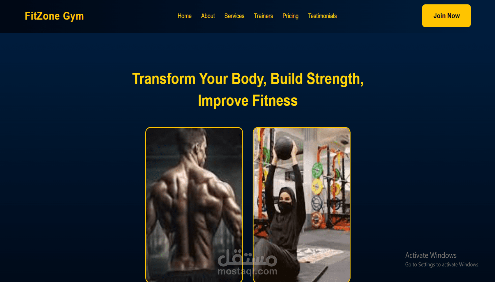 GYM Landing Page