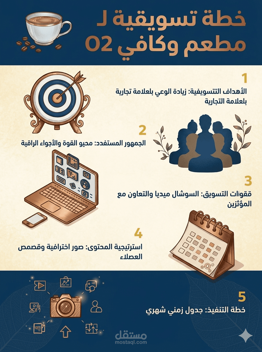 خطة تسويقية لمطعم وكافي O2