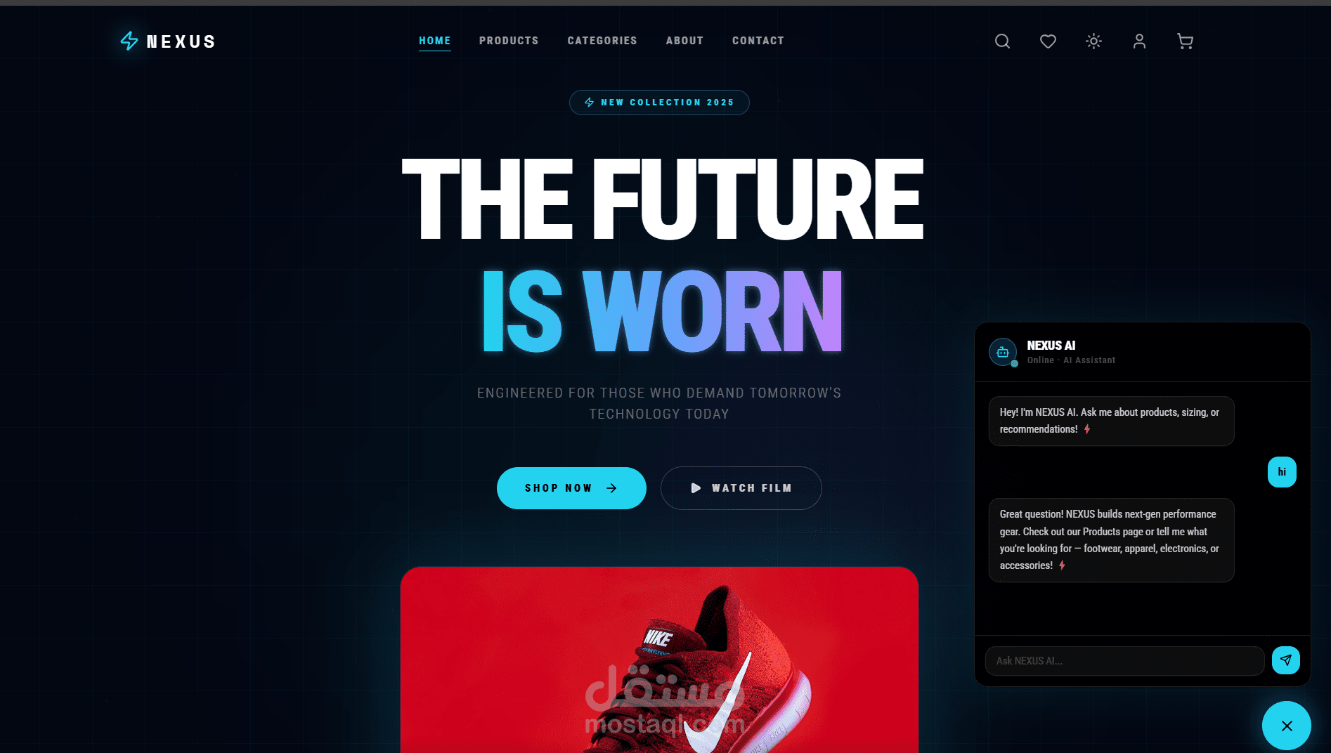 متجر إلكتروني متقدم بواجهة مستقبلية — NEXUS Store