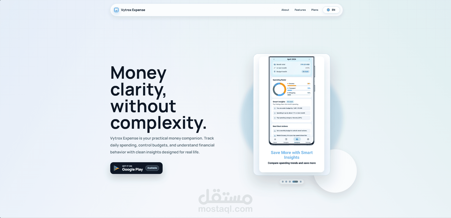منصة Vytrox الذكية لإدارة وتتبع المصاريف المالية (Vytrox Expense Tracker)