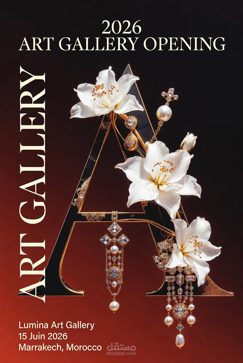 تصمیم بوستر افتتاح معرض فني - Lumina Art Gallery