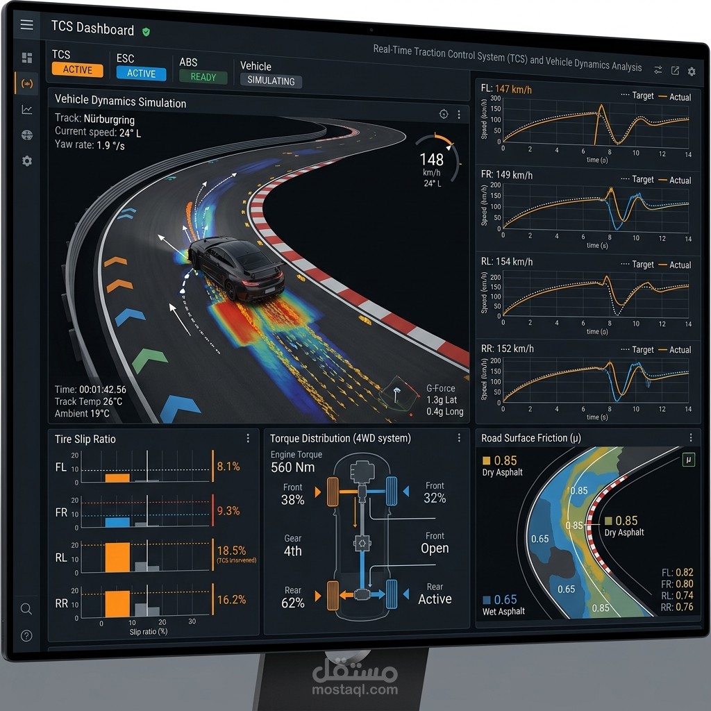 محاكي جر لنظام السيارات السباقيه Traction Control Simulator