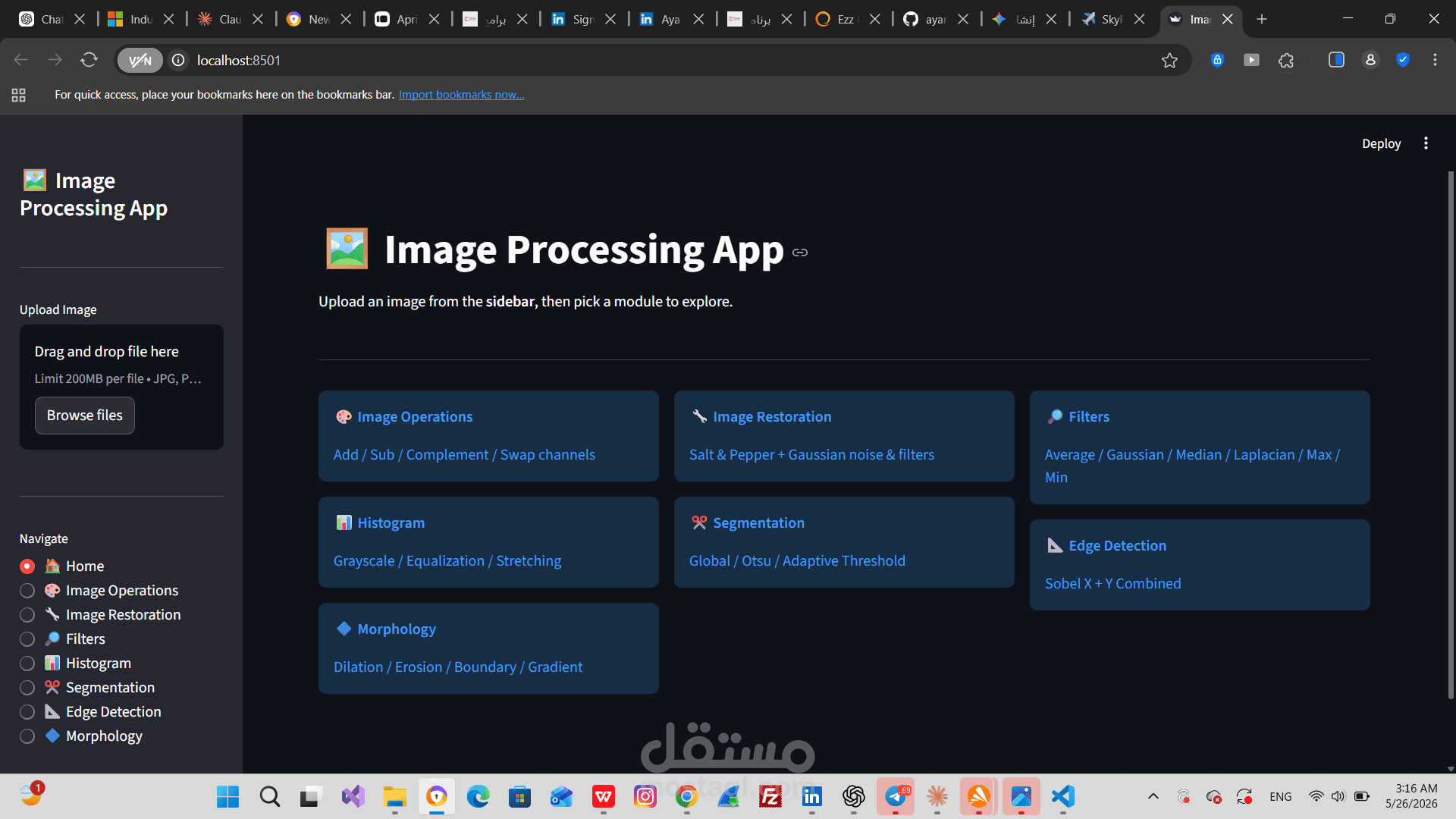 Interactive Digital Image Processing (DIP) Web Application