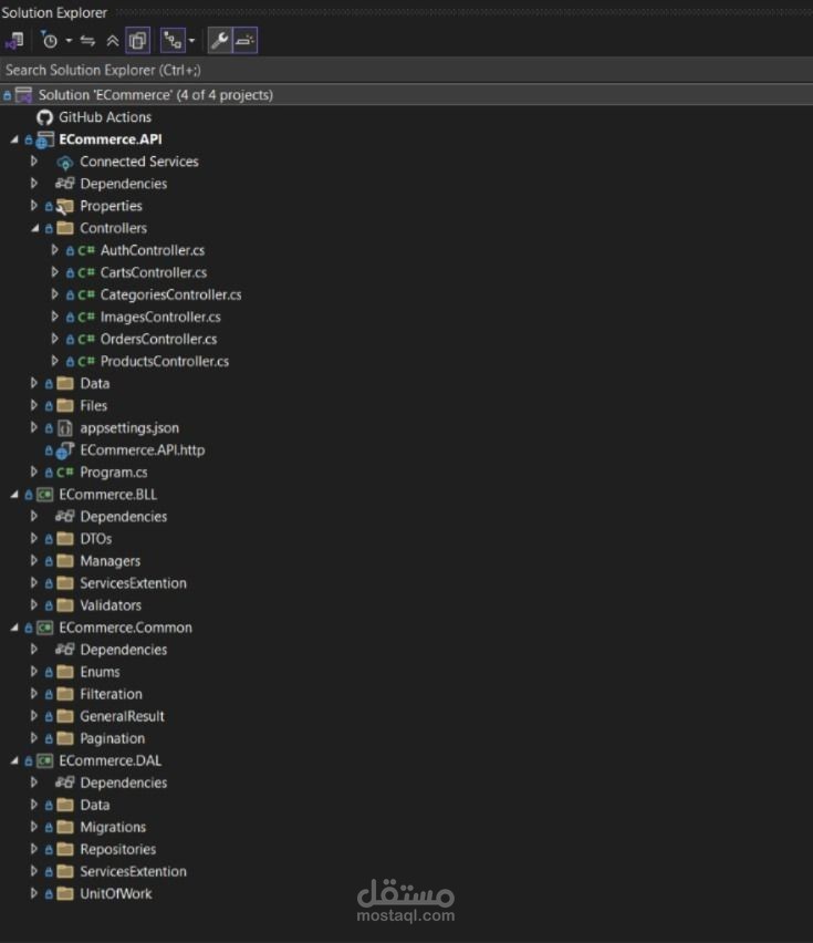 مشروع E-Commerce Web API متكامل