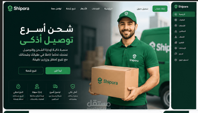 منصة ذكية لإدارة الشحن والتوصيل.