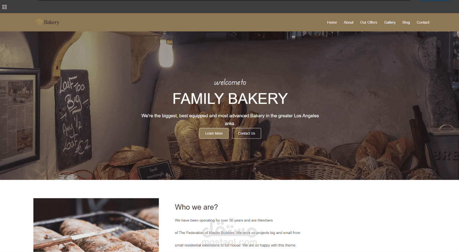 تصميم وتطوير موقع Bakery متجاوب وعصري