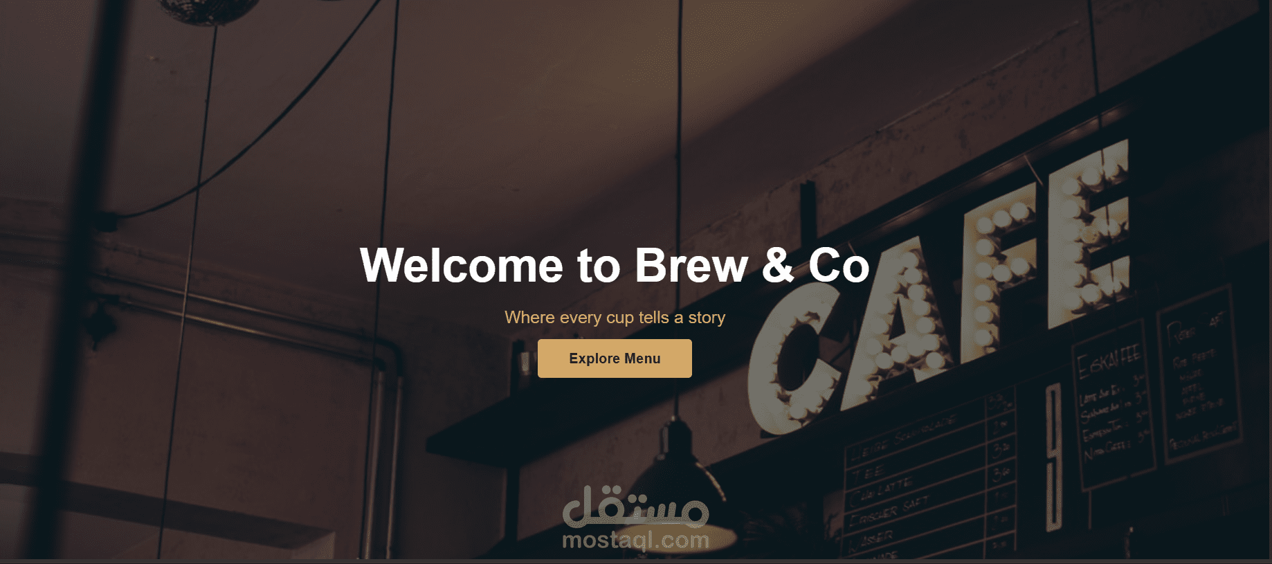 موقع كافيه Brew and Co - Landing Page